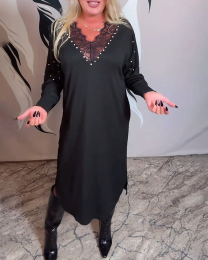 V-Neck Lace Fashion Dress