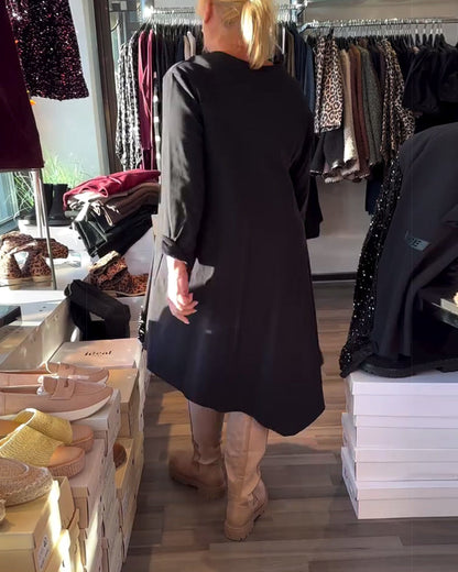 Sequin-Embellished Crew Neck Dress